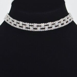 Aligned Rhinestone Choker